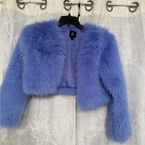 Art Class Periwinkle Teddy Jacket